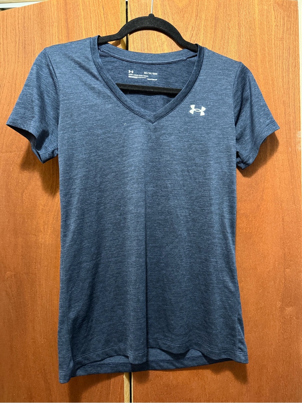 Under Armour Women's V-Neck Tech Tee in Navy Heather